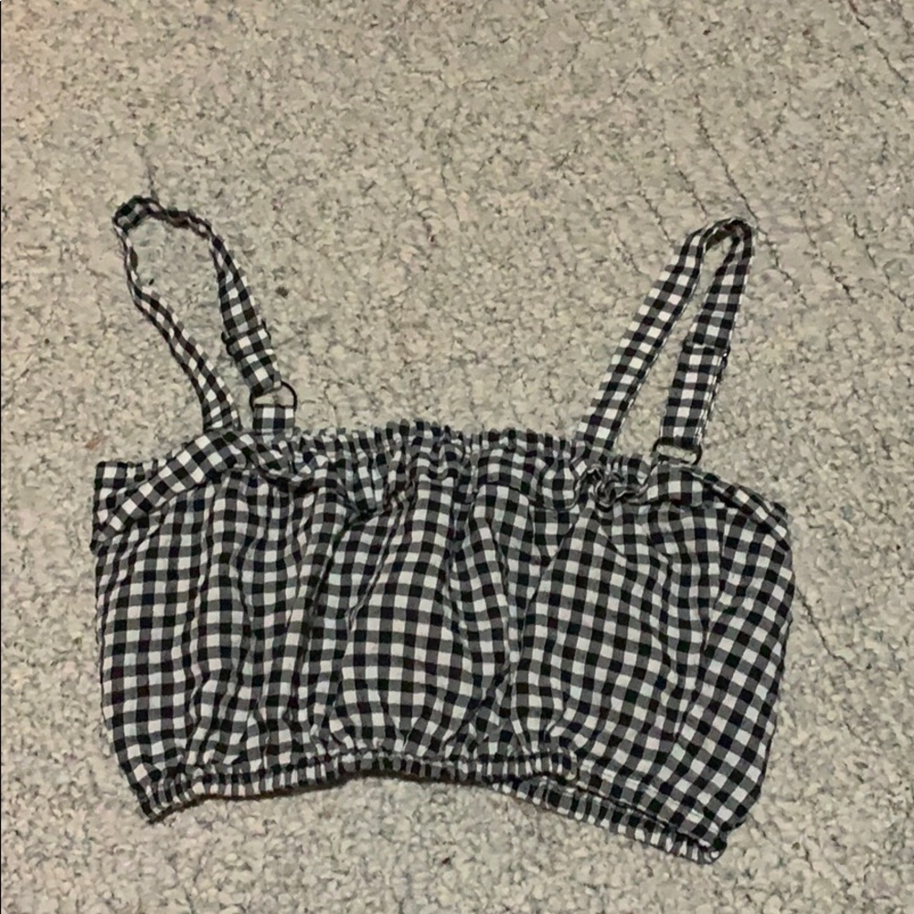 cropped gingham top